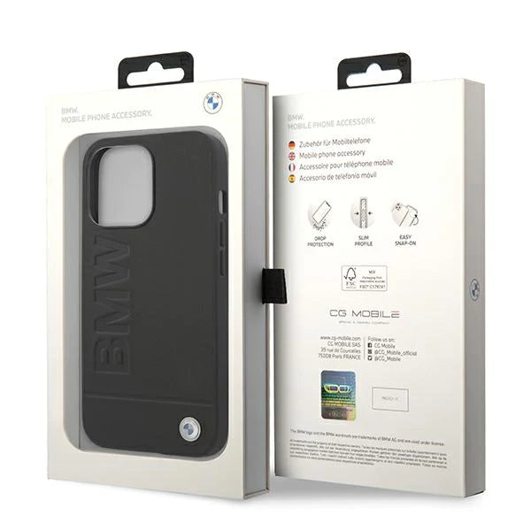 BMW iPhone Black Hardcase Silicone - Silikon Hülle- Schwarz- Echt Leder