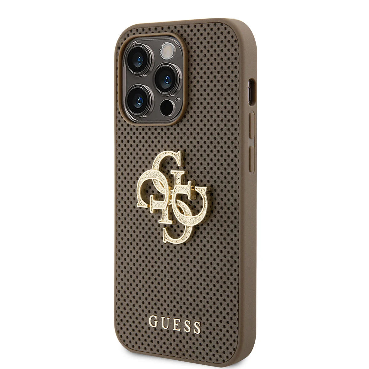 Guess iPhone Cover - Perforated 4G - Glitter - Taupe